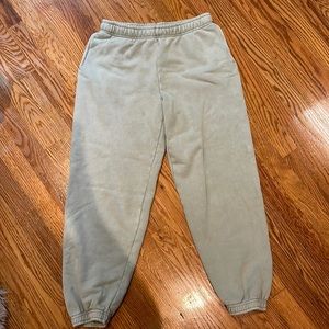 Aritzia TNA Cozy Mega Fleece Sweatpants - Washed Light Green (size small)